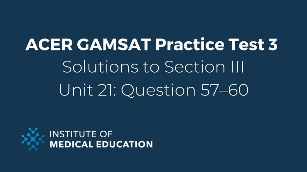 Picture of: ACER GAMSAT Solutions to Unit : Question – (Practice Test , formerly  Pink Booklet)