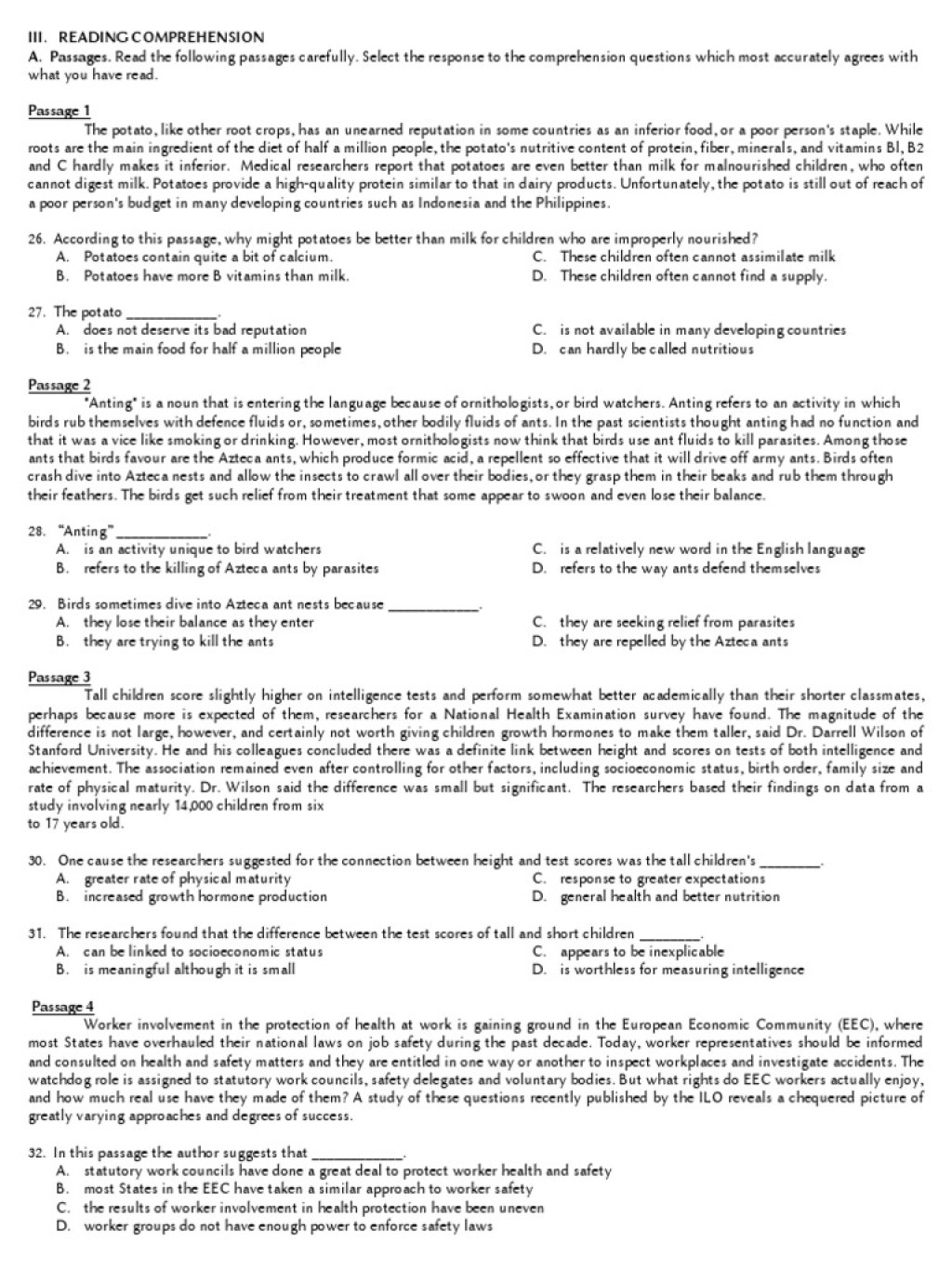 Picture of: English Reviewer (Reading Comprehension, Vocabulary)  PDF