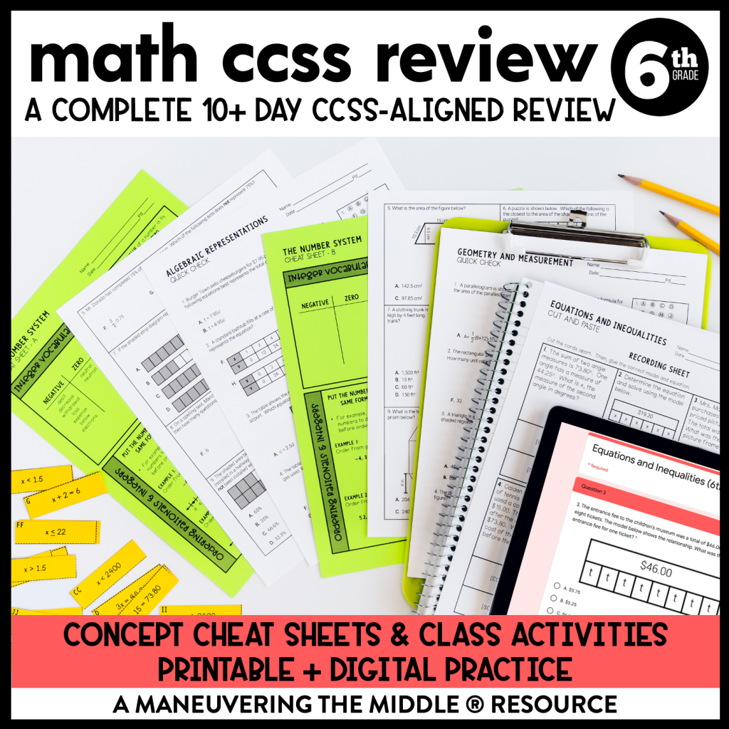 Picture of: th Grade Math Review and Test Prep Unit CCSS